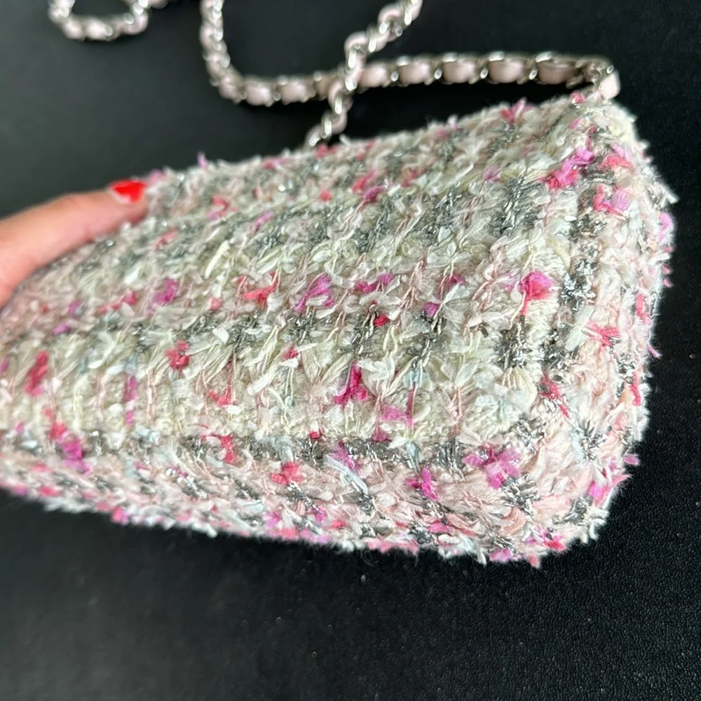 Chanel Mini Flap Tweed Pink Glitter - Picture 7 of 13